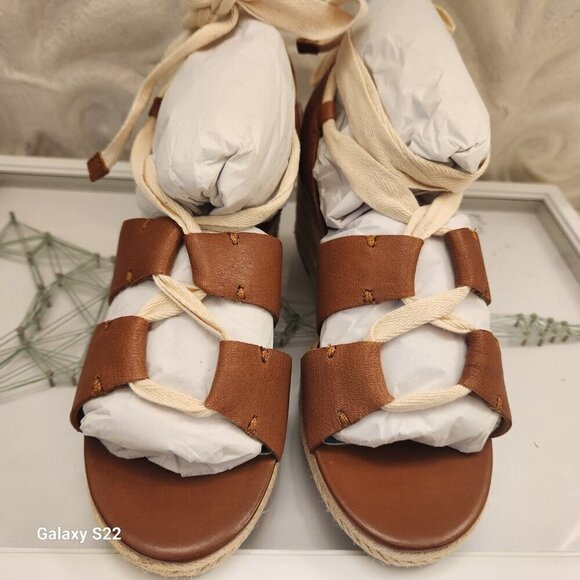 PATRICIA Nash Riva Wedge Sandals Tan Leather. SZ 8, NIB - Picture 11 of 13